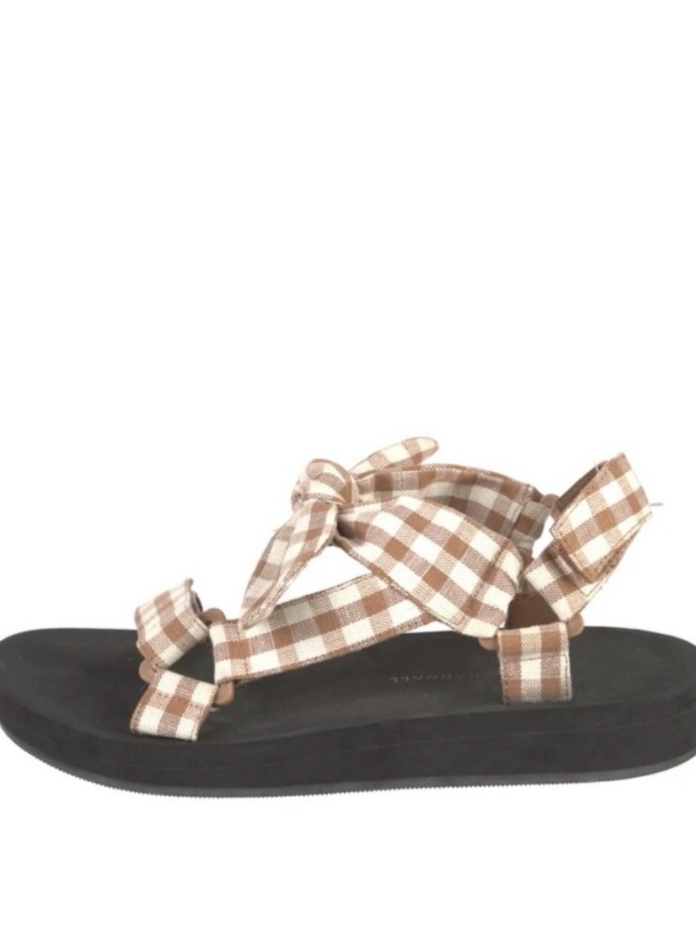 Loeffler Randall Brown Gingham Strap Sandals